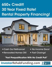 650+ Credit - 30 Year Rental Property Financing