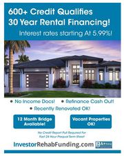  600  Credit - 30 Year Rental Property Financing